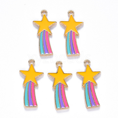 Alloy Enamel Comet Star Pendants X-ENAM-N054-010A-1