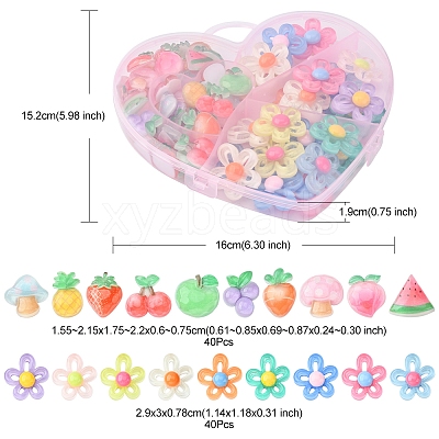 80Pcs 2 Styles Transparent Resin Cabochons Sets CRES-FS0001-07-1