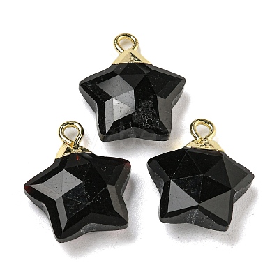 Natural Obsidian Pendants G-P540-01G-11-1