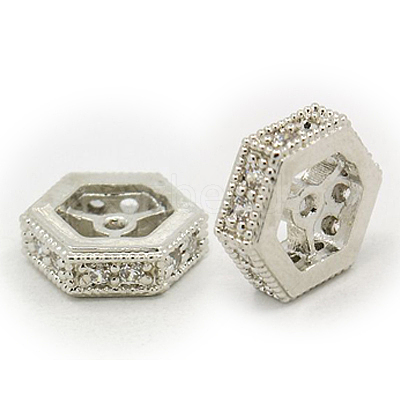 Brass Cubic Zirconia Beads ZIRC-F001-131P-1