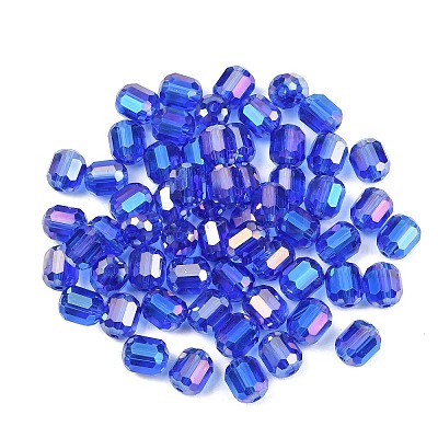 Electroplate Column Glass Beads EGLA-A043-02-AB14-1