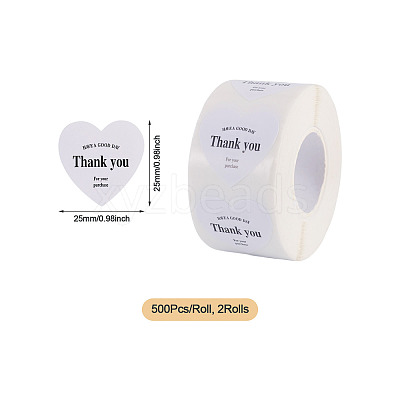 2Roll Heart with Thank You Roll Stickers DIY-TA0013-58A-1