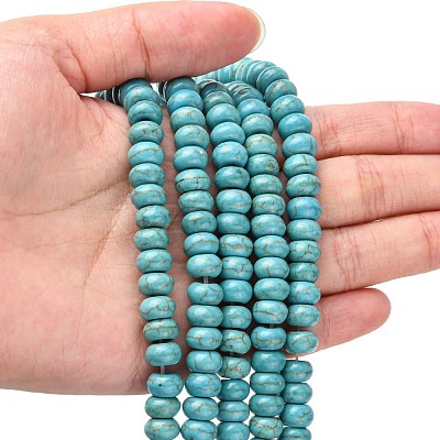Synthetic Turquoise Beads Strands TURQ-G109-8x5mm-06-1