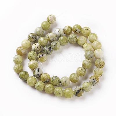 Natural Yellow Turquoise(Jasper) Beads Strands G-Q462-4mm-22-1