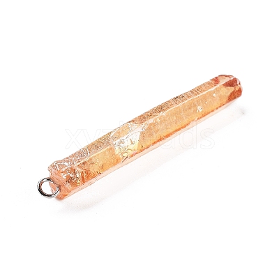 Electroplated Natural Quartz Pendants G-P315-B01-12P-1