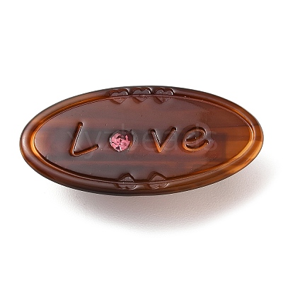 Oval with Word Love Resin Alligator Hair Clips LS-PHAR-D015-01A-1