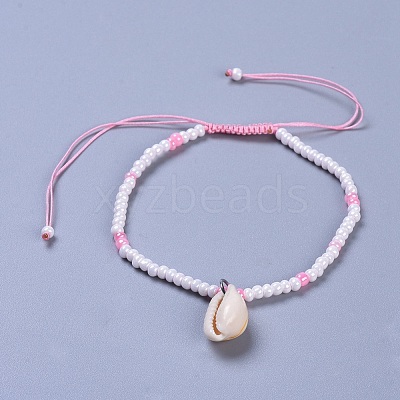 Adjustable Glass Seed Bead Braided Bead Bracelets BJEW-JB04283-M-1