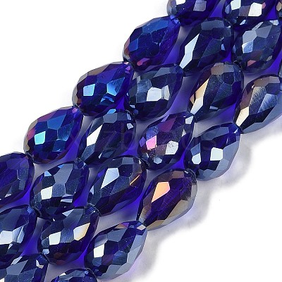 Transparent Electroplate Glass Beads Strands EGLA-N013-T10mm-B07-1