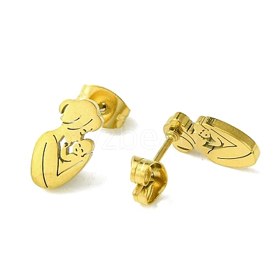Thanksgiving Day Theme 304 Stainless Steel Stud Earrings LS-EJEW-B041-01G-01-1