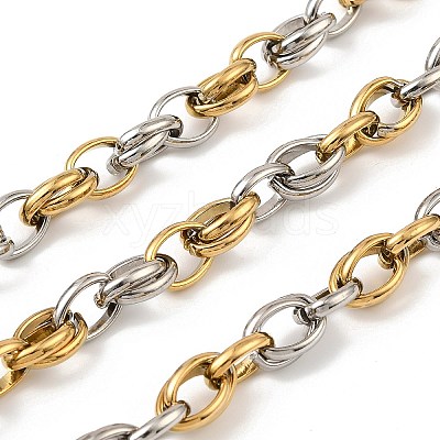 304 Stainless Steel Two Tone Oval Link Chains Chains CHS-F022-05GP-1