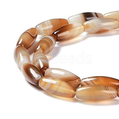 Natural Banded Agate Beads Strands G-G0001-D01-1