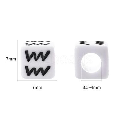 240Pcs 6 Style Opaque Acrylic European Beads OPDL-YW0001-01-1