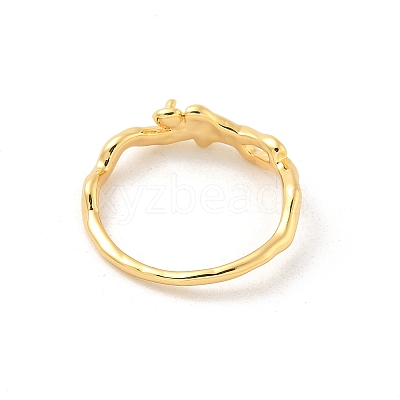 Brass Finger Ring Settings LS-KK-G518-05G-1