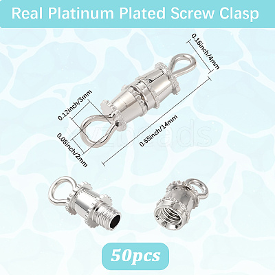 50Pcs Brass Screw Clasps KK-BBC0018-50P-1