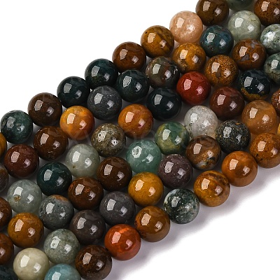 Natural Ocean Jasper Beads Strands G-F668-26-8mm-1