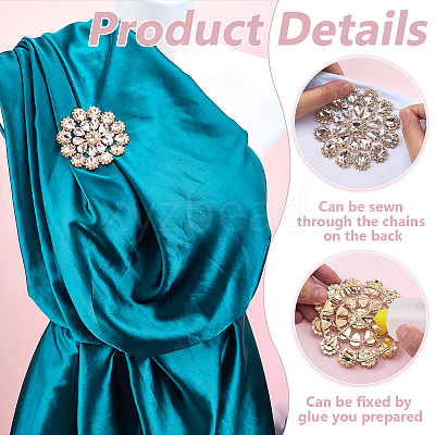 Brass Rhinestone Applique DIY-FG0009-87A-1