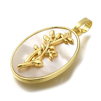Brass Pave Shell Birth Flower Pendants FIND-I040-04B-1