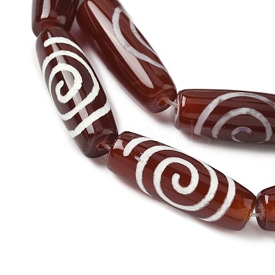 Rice Shape Tibetan Style dZi Beads Strands G-A269-A20-01-1