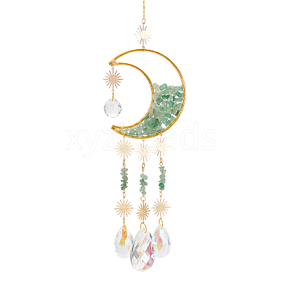 Crystal Chandelier Glass Teardrop Pendant Decorations HJEW-PH01778-03-1