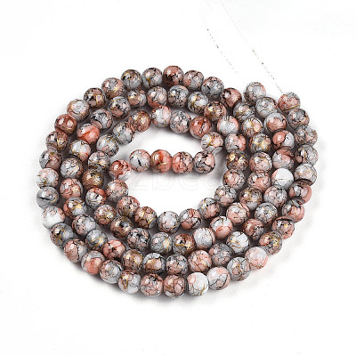 Baking Paint Glass Beads Strands DGLA-N003-8mm-B05-1
