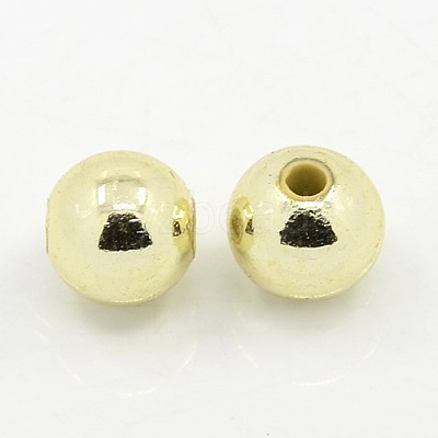 Plating Plastic Acrylic Round Beads PACR-L003-8mm-LG-1