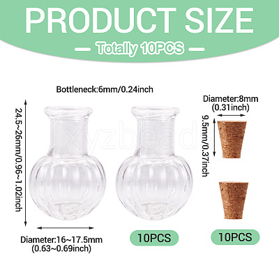 10Pcs Clear Glass Wishing Bottles AJEW-TA0002-85B-1