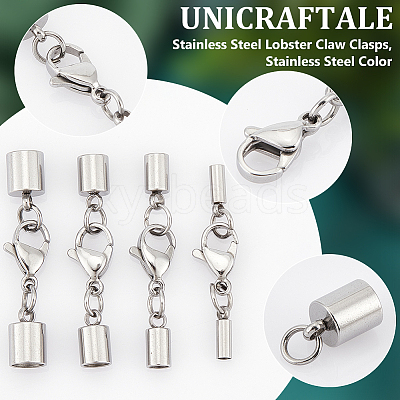 304 Stainless Steel Cord End HJEW-UN00033-1