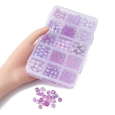 375Pcs 15 Styles Acrylic Beads MACR-YW0002-59A-1