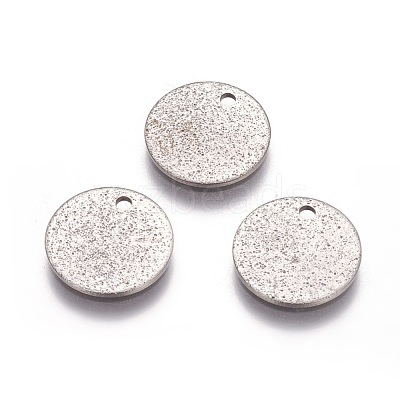 Tarnish Resistant 304 Stainless Steel Textured Pendants STAS-I098-01-12mm-P-1
