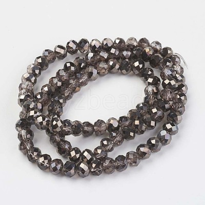 Electroplate Transparent Glass Beads Strands EGLA-A034-T4mm-P14-1