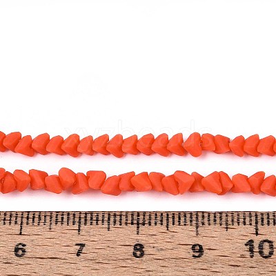 Frosted Opaque Glass Beads Strands GLAA-N017-4mm-14-1