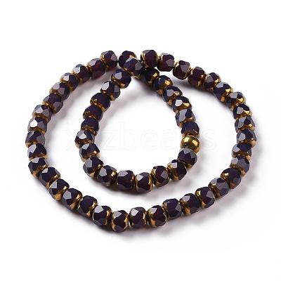 Electroplate Opaque Glass Beads Strands GLAA-P003-A01-1