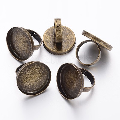 Antique Bronze Tone Adjustable Brass Ring Shanks X-KK-J057-AB-1