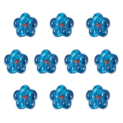 10Pcs Transparent Handmade Bumpy Lampwork Beads LAMP-TADJ0001-48C-1