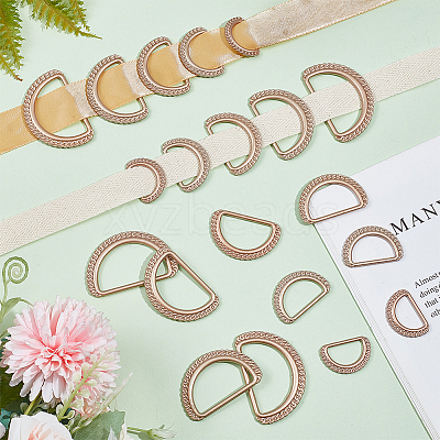 20Pcs 5 Style Alloy D Rings FIND-WR0006-87-1