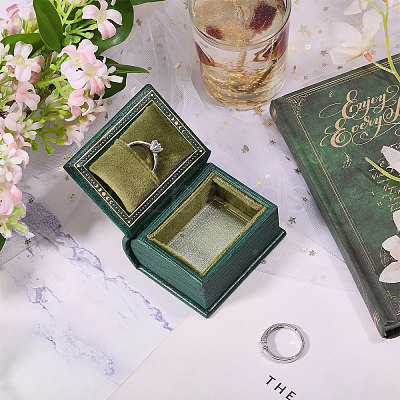 Book Shaped PU Leather Tie Clip Storage Boxes CON-CA0001-034C-1