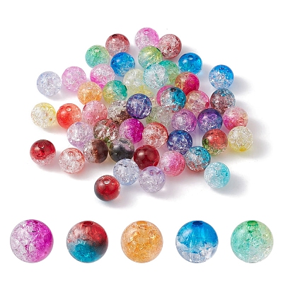 Transparent Crackle Acrylic Beads CACR-YW0001-09B-1