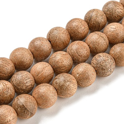 Natural Wood Beads Strands WOOD-F008-05-D-1