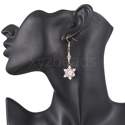 Glass Seed Beads Dnagle Earrings EJEW-MZ00501-1