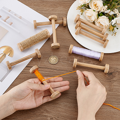 Wooden Bobbins AJEW-WH0031-47A-1