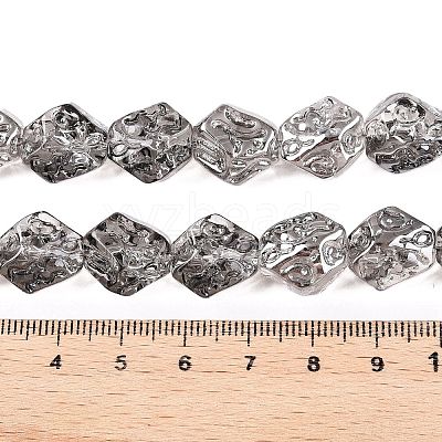 Electroplate Glass Beads Strands EGLA-N012-08W-1