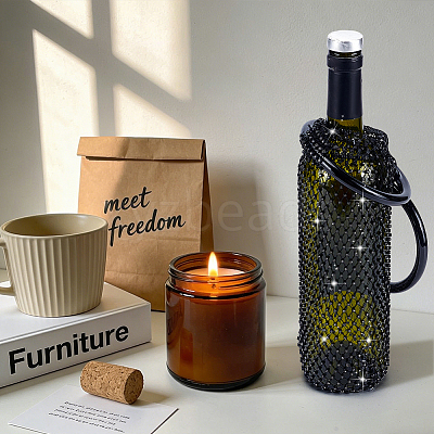 Sparkly Rhinestone Wine Bottle Bag AJEW-WH0609-899B-1