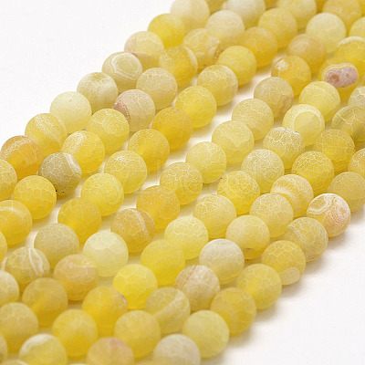 Frosted Natural Weathered Agate Beads Strands X-G-F367-6mm-11-1