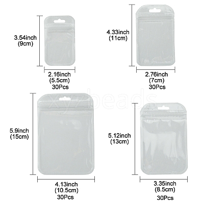 30Pcs Transparent Plastic Resealable Packaging Bags OPP-FS0001-06C-1