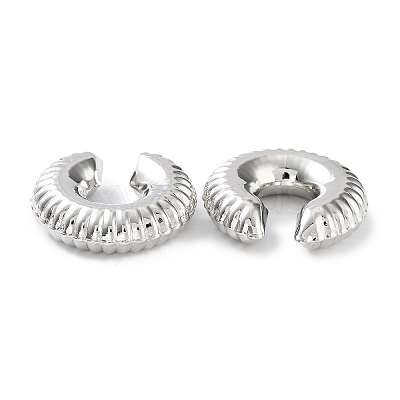Brass Ring Cuff Earrings EJEW-D088-20P-1