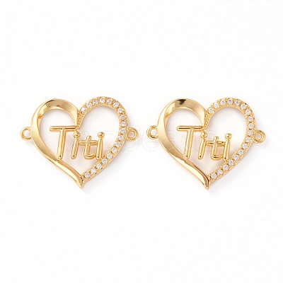 Brass Micro Pave Clear Cubic Zirconia Links ZIRC-Z007-15G-1
