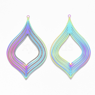 Ion Plating(IP) 304 Stainless Steel Filigree Big Pendants X-STAS-S108-60-1