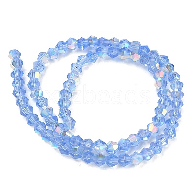 Electroplate Transparent Glass Beads Strands EGLA-K015-18X-1
