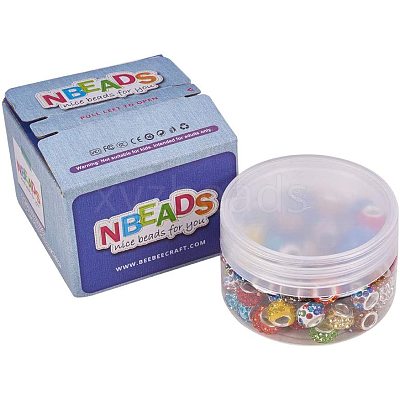 Polymer Clay Rhinestone European Beads CPDL-NB0001-07-1