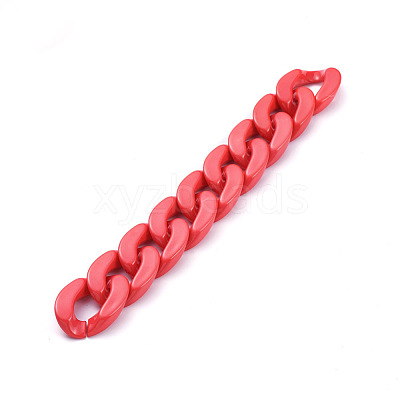 Handmade Opaque Acrylic Curb Chains AJEW-JB00564-1